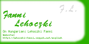 fanni lehoczki business card